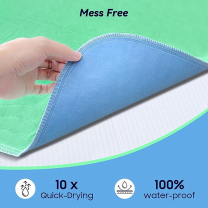 4 Pack 36” x 36” Extra Heavy Absorbency Washable Underpads Bed Pads | WaterProof Quick Drying Nursing Pads Incontinence, Reusable Washable Pee Pads for Dogs, Diaper Changing & Adults