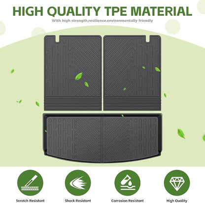Cargo Liners for 2020-2025 2026 Ford Explorer 6&7 Passenger Trunk Mat with Seat Back Cover Accessories, All Weather Rear Cargo Mat Backrest Protector