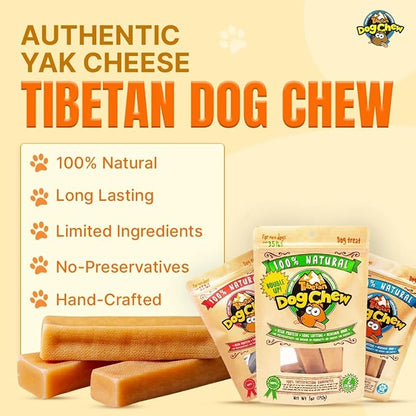 Tibetan Dog Chew Yak Cheese Sticks - Natural Treats for Extra Large Dogs, Long-Lasting, Easy Digest, Perfect for Aggressive Chewers, Grain and Gluten-Free, 9 Durable Chews