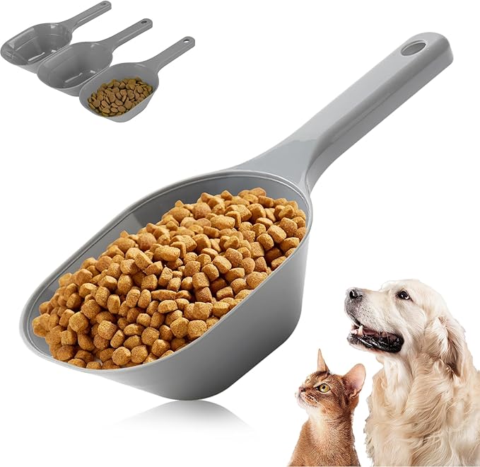 ANVS 3 Pack Dog Food Scoop Set, 1 Cup Dog Food Scoop Multi Purpose Plastic Pet Food Scoop Measure Cups for Dog,Puppy and Cat