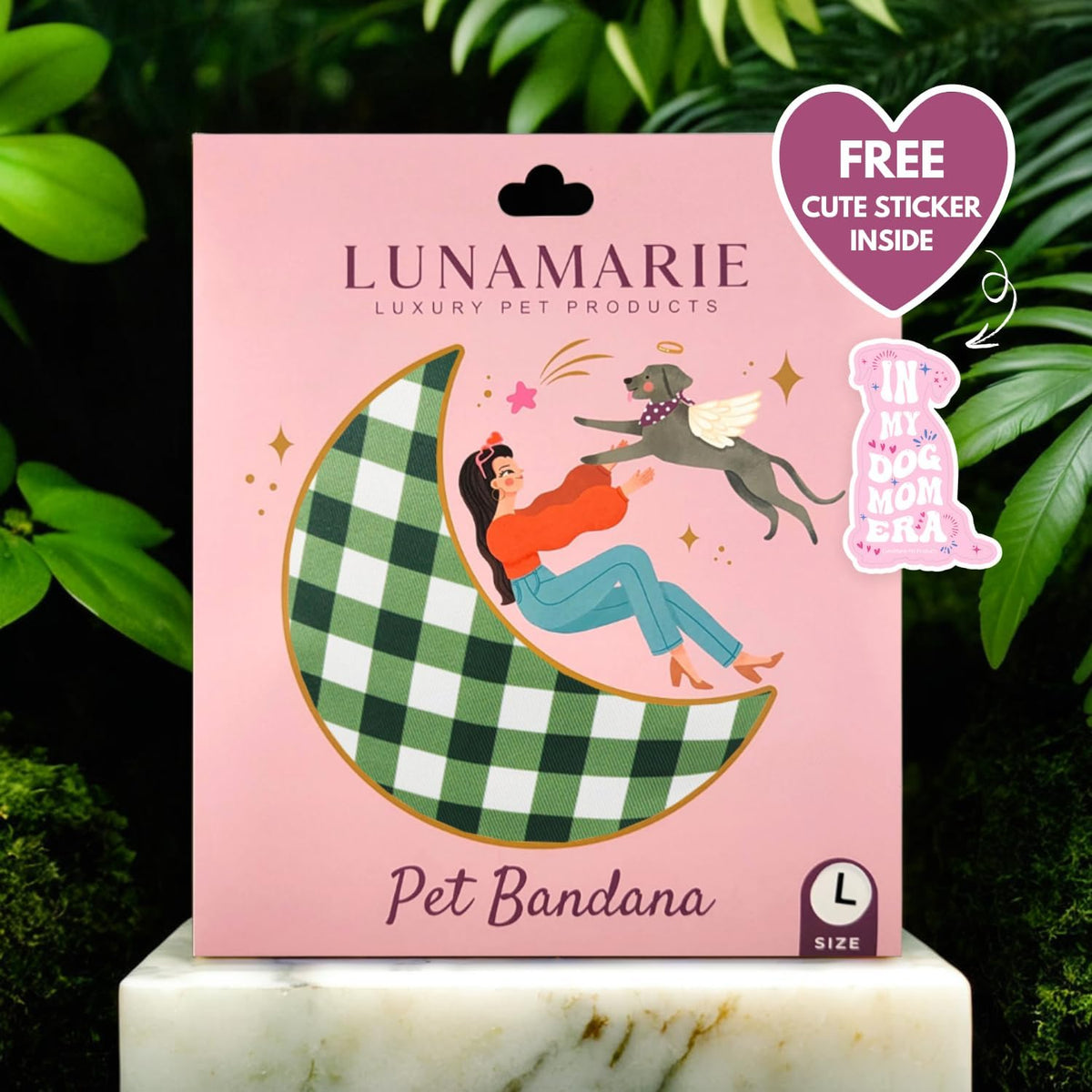 LunaMarie - Luxury Pet Birthday Bandanas -Premium & Silky Poly Fabric | 100% Handmade | Custom Shape Dual Layered (Olive, Large)