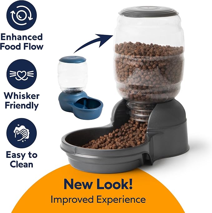 Petmate Replendish Automatic Dog Feeder Gravity Pet Treat Dispenser with Microban Protection Base, Wide Mouth Bowl, 100% BPA Free - 10 lb