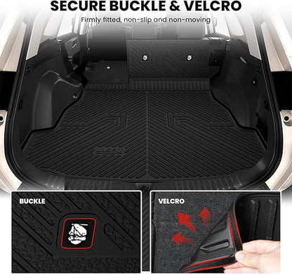 LASFIT Cargo Trunk Mat & Backrest Mats for Toyota RAV4 2026 Hybrid (Not Fit Plug-in Hybrid. Fit for Cargo with Subwoofer) RAV 4 All Weather TPE Custom Fit Automotive Rear Cargo Liner Accessories Black