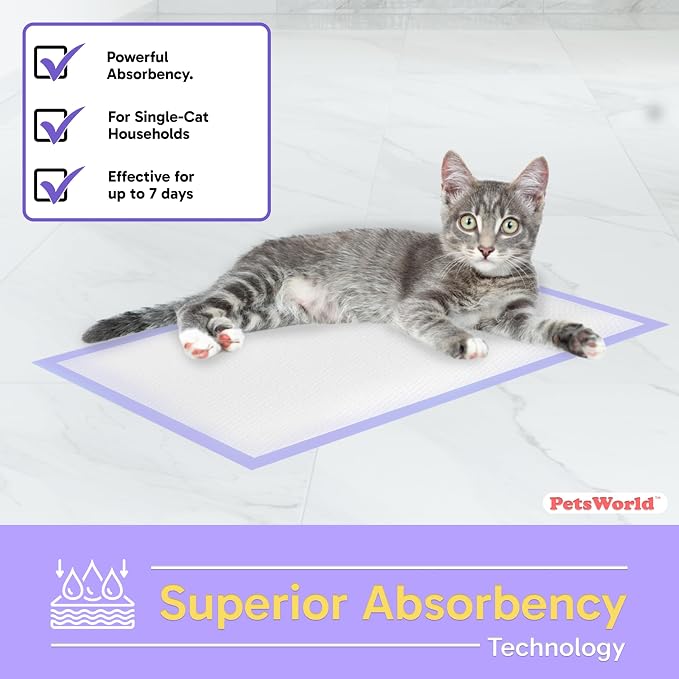 PetsWorld Universal Fit Cat Pad Refills for Litter Box, Unscented, Odor Control, Pack of 400