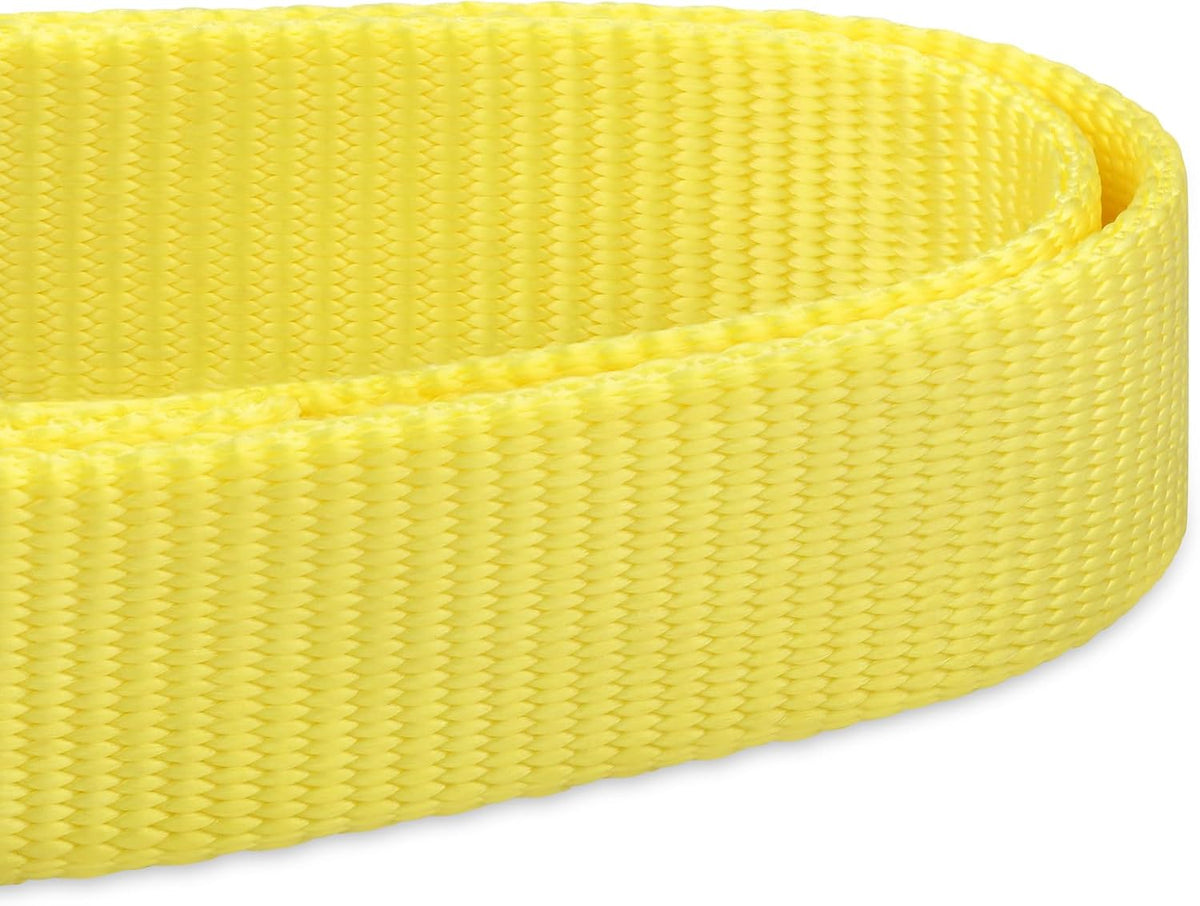 Hyhug Pets Solid Color Classic Regular Heavy Duty Basic Collar for Large Dogs, Unique Design Adjustment Triglide Slide (Buckle) Can Attached Name Tag Accessories. (Large, Illuminating Yellow)