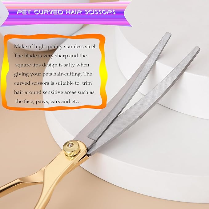 Fcysy Dog Grooming Kit - Hair Scissors Thinning Shears Set for Dogs & Cats