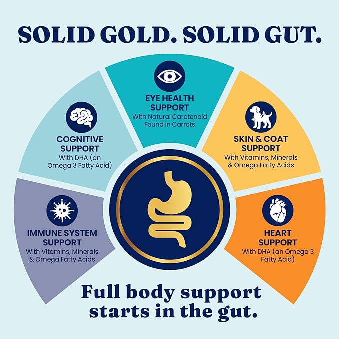 Solid Gold Salmon Dog Food for Sensitive Stomachs – Grain Free & Gluten Free Kibble w/Probiotics to Support Gut Health & Digestion - Sensitive Stomach Dog Food for All Ages – Nutrientboost™ – 3.75 LB