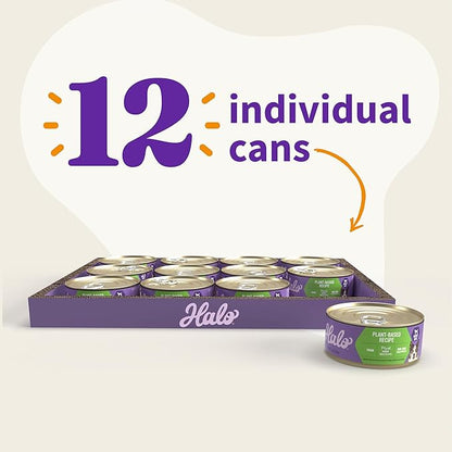 Halo Holistic Vegan Wet Dog Food, Plant-Based Recipe, Canned Dog Food, Complete Digestive Health, Adult Dogs, 5.5 Oz Can (Pack of 12)