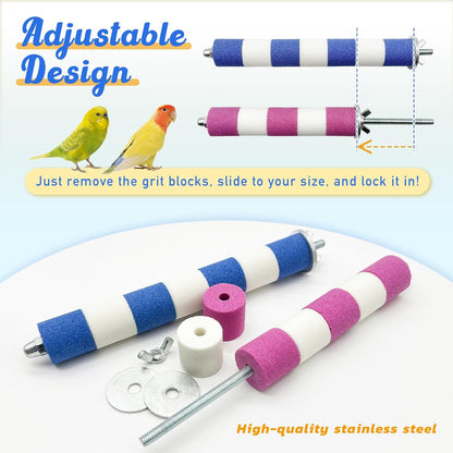 Bird Perches for Cage Bird Cage Accessories Toys Parrot Sand Paw Grinding Stick for Budgies Lovebirds Cockatiels Conures Quakers Small to Medium Birds