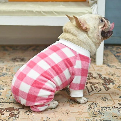 SCENEREAL Dog Pajamas for Small Dogs - Soft,Warm Pet Sweater Clothes Puppy Onesie Outfits for Doggie Winter Christmas Thanksgiving - Dog Jammies Pjs，Pink XS