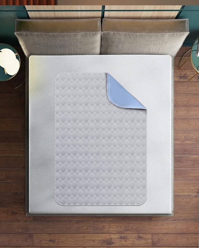 Washable Bed Pads 36" x 72" - 2 Pack, Grey, Waterproof Bed Pads for Incontinence, Bed Wetting Pads for Bed, Sofa, Floor, Resuable Underpads for Adults, Seniors, Pet