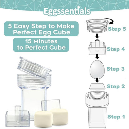 Eggssentials Square Egg Mold - Hard Boiled Egg Maker - Pack of 6 - Transparent Silicone