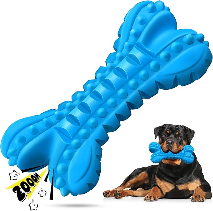 LEGEND SANDY Dog Toys for Aggressive Chewers Large Breed, Durable Dog Bones Squeaky Chew Toy, Nearly Indestructible Dog Toys for Large, Tough Natural Rubber Puppy Chew for Medium Teeth Cleaning