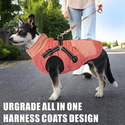 Mosucoirl Warm Dog Coats Pet Clothes, Waterproof Dogs Jacket Reflective Pet Outfits Winter Dog Cold Weather Coat Cozy Snow Jackets Vest for Small Medium Large Dogs Puppy Doggie