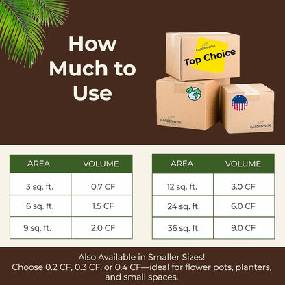 Premium Organic Wood Mulch for Gardens, Landscaping, Potted Plants, and Vegetable Gardens (0.3 CF - 8 L - 9 QTS)