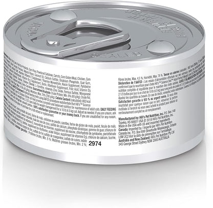 Hill's Science Diet Perfect Weight, Adult 1-6, Weight Management Support, Wet Cat Food, Liver & Chicken Minced, 2.9 oz Can, Case of 24
