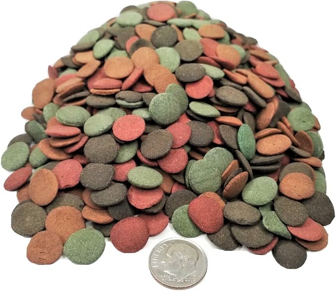 Aquatic Foods Inc. 4-Type Ultra Mix of 12mm - 1/2'' Wafers, Spirulina-Algae Worm & Shrimp Wafer, Intense Color Enhancing Wafers. Plecos, Shrimp, Snails, All Tropical Fish...5-lbs