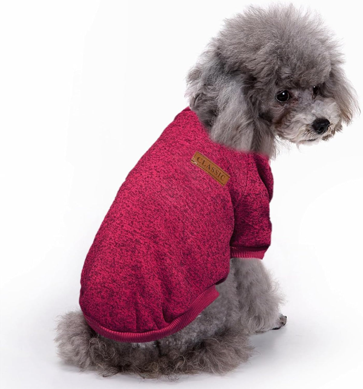 Jecikelon Dog Clothes Dogs Sweater Soft Puppies Clothing Winter Puppy Sweaters Warm Outfit for Dogs Small XXS XS Cat Apparel (Wine red, S)