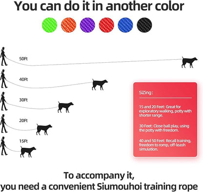 Siumouhoi Dog/Puppy Obedience Recall Training Agility Lead - 15ft 20ft 30ft 40ft 50ft Training Leash - Great for Play, Camping, or Backyard - Orange 20ft (20Feet, Orange)