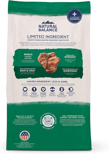 Natural Balance Limited Ingredient Adult Dry Dog Food with Healthy Grains, Lamb & Brown Rice Recipe, 12 Pound (Pack of 1)