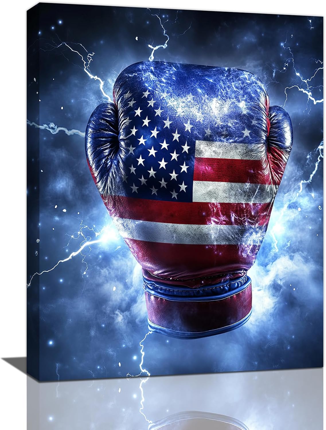 Sports Boxing Wall Art Canvas American Flag Wall Decor Prints Framed Painting Pictures Gifts Artwork for Bathroom Living Dining Room 16"x20"