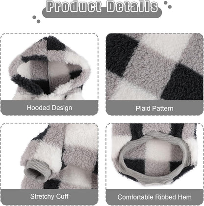 Small Dog Sweater for Dogs Hoodies, Winter Clothes Boy Girl Male Female, Warm XS Fleece Hoodies Pet Coat Apparel Outfit(XS, Black)