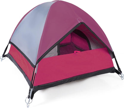 Cat Camping Tent, Cat Tent Bed, Pet Tent for Indoor Cat and Small Dog, Mini Tent (Red, 21 x 21 x 14 Inches)