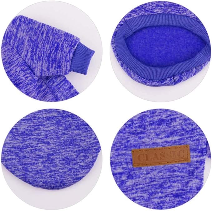 Idepet Pet Dog Classic Knitwear Sweater, Soft Fleece Coat for Small,Medium Dog,Warm Pet Dog Cat Clothes,Soft Puppy Customes (M, DarkBlue)