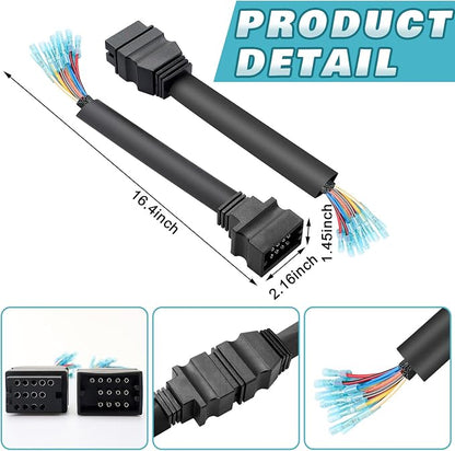 Lasnten 13 Pin Compatible with Boss Snow Plow Wiring Harness | Repair Kit, Compatible with Boss Snow Plow, Replace Msc04753 Msc04754, Parts for Blade Pigtail Repair Vehicle