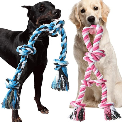 Rope Toy for Dogs, 2 Pack Large Dog Rope Toys for Aggressive Chewers, Heavy Duty Dog Toys for Large Medium Breed, Indestructible Tough Rope Chew Toys Tug of War Dog Toy Teeth Cleaning