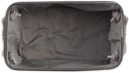 Bone Dry Pet Storage Collection Striped Paw Patch Bin, Small Rectangle, Gray