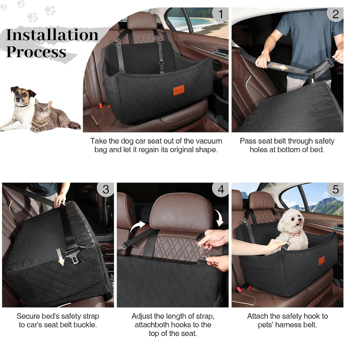 Dog Car Seat for Medium & Large Dogs Up to 55lbs. Everyday comfort that fits naturally into your space.