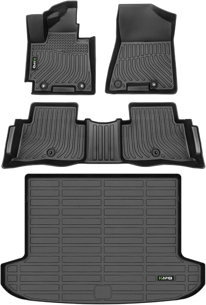 All Weather Car Floor Mats & Cargo Liner for Hyundai Tucson 2016-2021 (No Hybrid Models) Custom Fit Full Set Accessories - Black