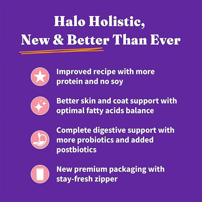 Halo Holistic Small Breed Dog Food, Wild Caught Salmon & Whitefish Recipe, Grain Free Dry Dog Food, for Healthy Weight Support, 3.5 lb Bag