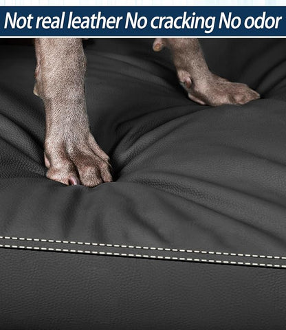 Waterproof Leather Dog Bed Crate Mat Pet Pad for Large Dogs, Wipeable Easy to Clean Vinyl Mattress, Pee Proof Kennel Liner Suitable for Pet Up to 120 lbs