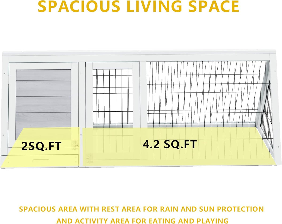 Chicken Coop Indoor Outdoor,Wooden Brooder Box,A-Frame Poultry Quail Cages Duck House with Ventilating Wire Rabbit Hutch for Small Animals (Grey)