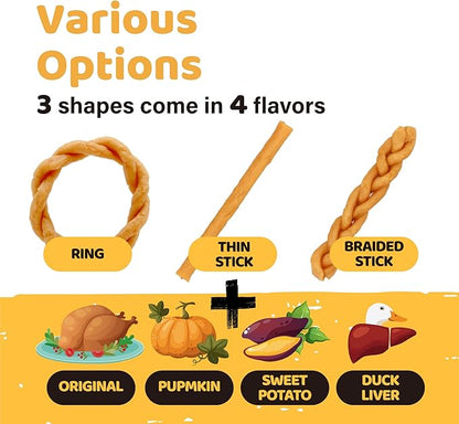 iPaw Turkey Dog Treats, All Natural Human Grade Dog Treat, Suitable for Training chew, US Sourced Raw Material, Hypoallergenic, Rawhide Alternative, Thin Stick (Duck Liver)