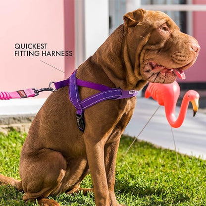 EzyDog Quick Fit Dog Harness, Soft Neoprene Padding - X-Large, Red | Fast One-Click Buckle, Adjustable Fit, Strong Reinforced Materials, Reflective Stitching, No Pull Dog Harness, Easy Walking