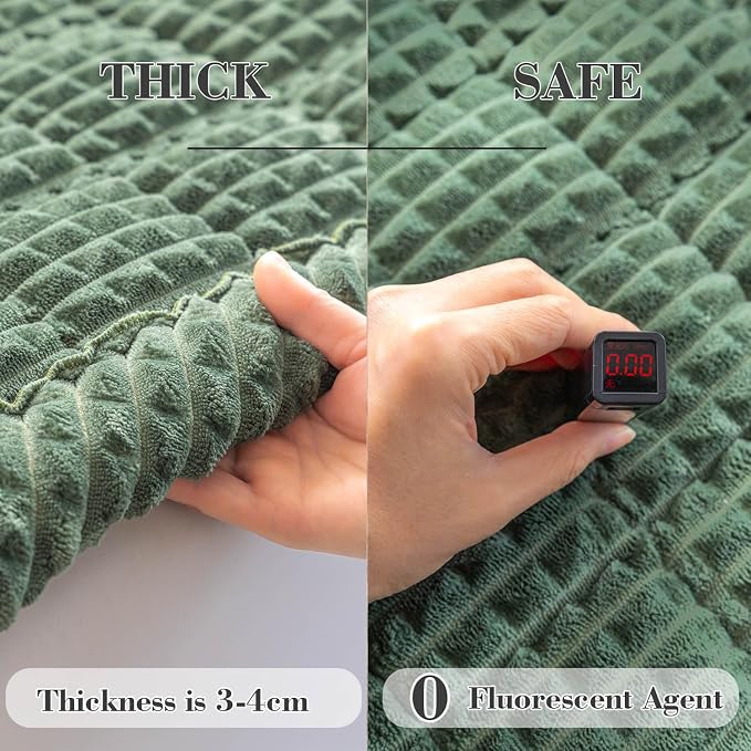 Couch Cover for Dogs Washable, Non Slip Couch Covers for 3 Cushion Sofa Pet Friendly, Fuzzy Pet Couch Cushion Covers for Dog, Thick, Soft for Sofa Protector (Green, 27.6" x 70.9"/70 x 180cm)