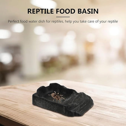 Alasum Spider Water Dish Reptile Feeding Bowl Pet Water Bowl Worm Container Sturdy Plastic Corner Basin for Terrarium Habitat Suitable for Lizards Frogs and Spiders