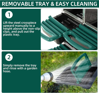 Chicken Nesting Box, 10 Hole 2 Layer Hen Nest Boxes, Roll Away Eggs Laying Boxes,Cleanable Pull Out Hen Roosting Boxes