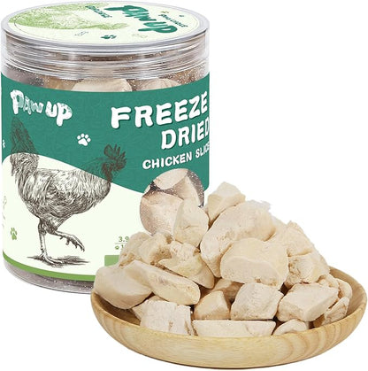 PAWUP Freeze Dried Cat Treats, Raw Chicken Food for Dogs Cats, Single Ingredient, High Protein Natural Healthy Topper, 3.8 oz