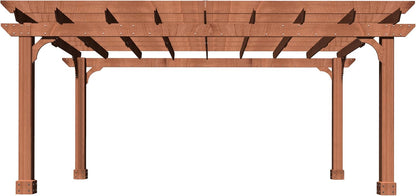 MUPATER 12x14 FT Wooden Pergola, Cedar Pergola Kit with Roof, Outdoor Garden Shelter for Backyard, Deck, Lawn, Pool, Natural