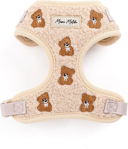 Embroidered Matching Dog Harness and Leash Set with Poop Bag – No Pull, Adjustable, Padded, Breathable Harness for Puppies, Extra Small Dogs, Small Dogs, and Medium Dogs (Small)
