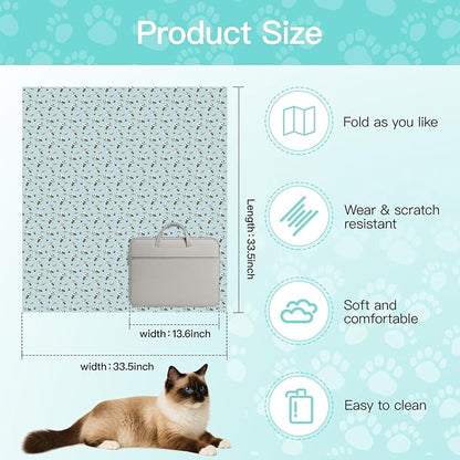 33.5" Cat Wrap for Grooming, Maximum, Self-Adherent Soft Cat Blanket for Nail Clipping, Anti-Bite-Scratch-Escape Calming Wrap, Cats Burrito Swaddle for 6-18 lbs (Orange Kitten, XX Large)