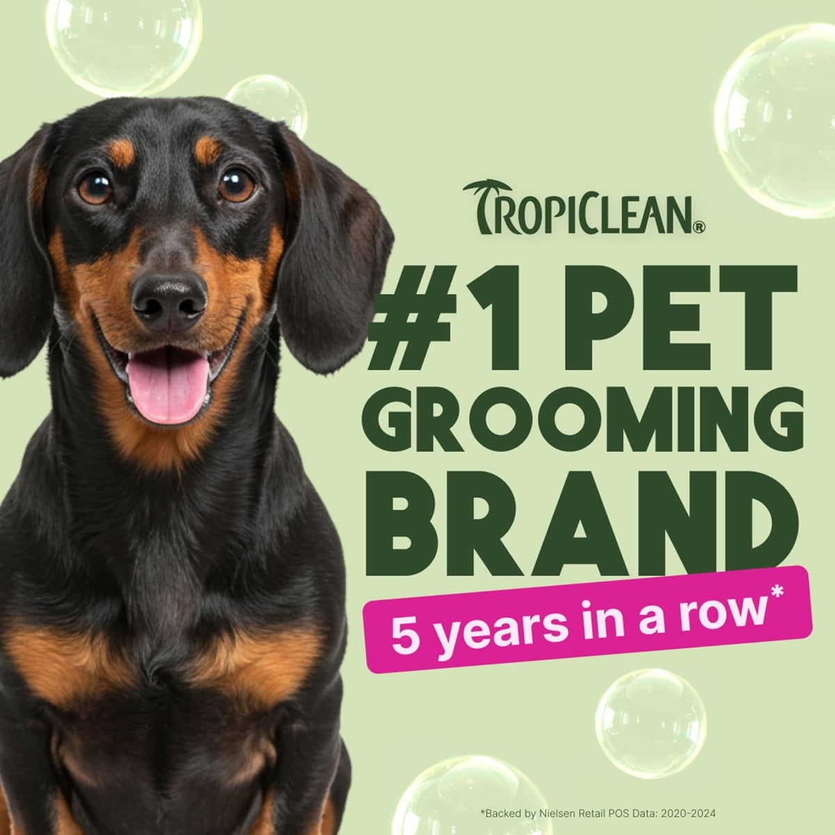 TropiClean Deodorizing Dog Shampoo for Smelly Pets, Long Lasting Odor Control, Puppy Safe, Made in the USA, Berry Scent, Cat Friendly, 20oz.