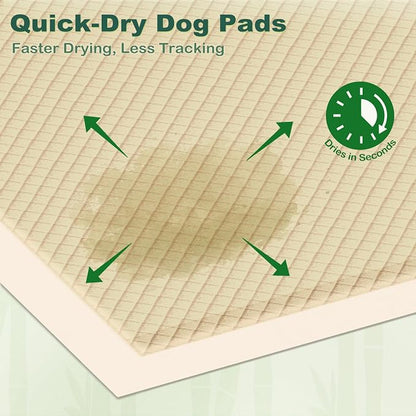 MIZOK Bamboo Dog Pee Pads Highly Absorbent No Leak Extra Large 28x34in 40Ct | Highly Absorbent Bamboo Pads Neutralize Odors Quickly and Leak Proof Bottoms Protect Your Floors for Potty Training
