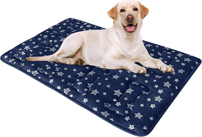 Dog Crate Mat (36" X 23"), Soft Dog Bed Mat with Cute Prints, Personalized Crate Pad, Anti-Slip Bottom, Machine Washable Kennel Pad