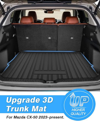 Powerty Cargo Mat Compatible with Mazda CX-50 2023 2024 2025 2026 Cargo Liner Rear Trunk Mat Cargo Tray All Weather TPO 3D Trunk Floor Mat Waterproof Protector CX50 Accessories