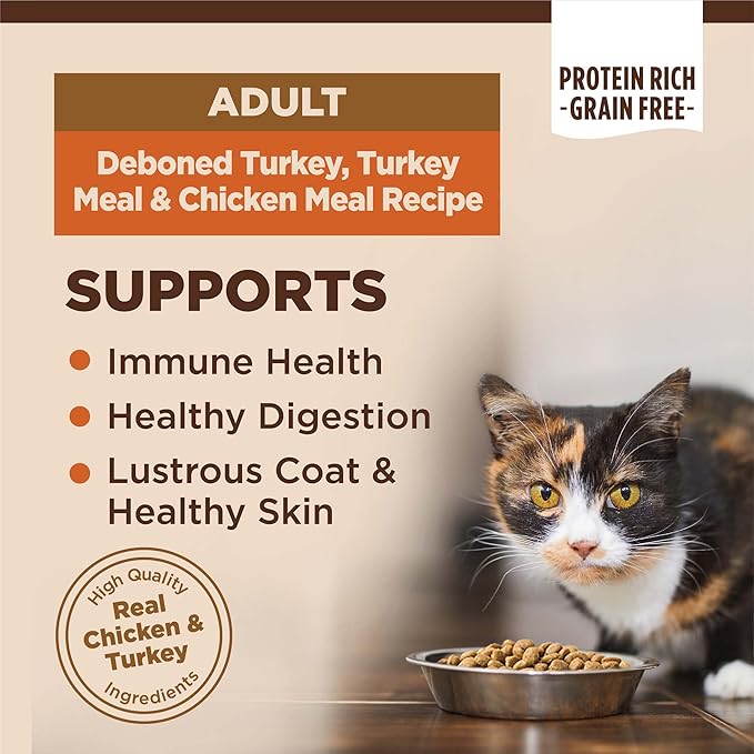 Wellness CORE Adult Dry Cat Food for Indoor & Outdoor Cats, Grain-Free, Natural, Original Turkey, Turkey Meal & Chicken (11 Pound Bag)
